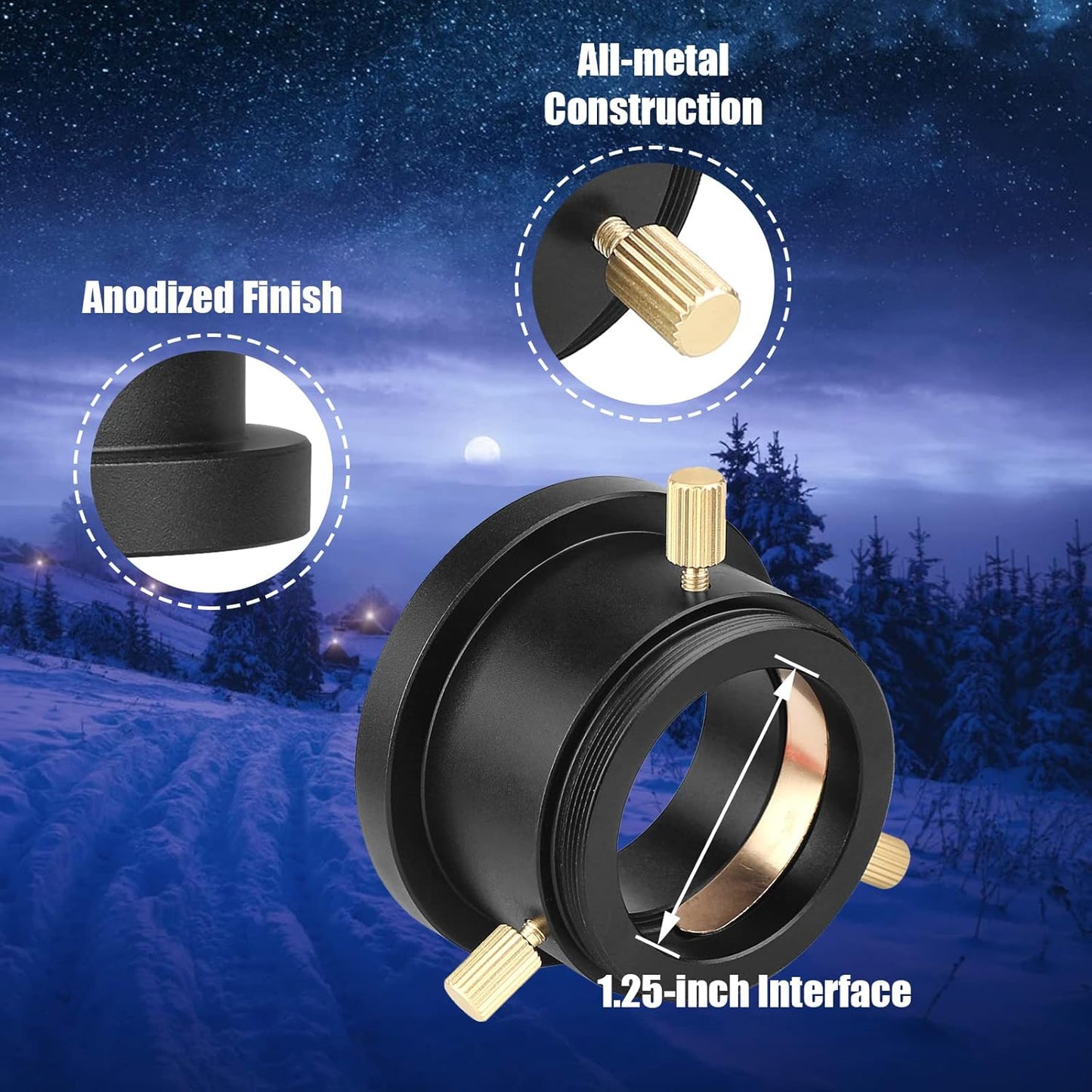 SVBONY SA404 M48 to M42 Adapter, 1.25 Inches Telescope Adapter for SV41 Spotting Scope, Eyepiece Adapter for Eyepiece Photography