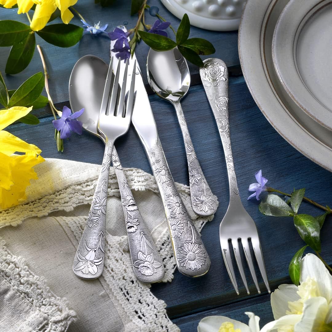 Liberty Tabletop American Garden 40 Piece Silverware Set Service for 8