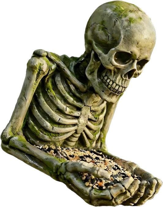 Handcrafted Skeleton Pattern Bird Feeder from Permanent Resin for Year Round Use Garden Bird Feeder