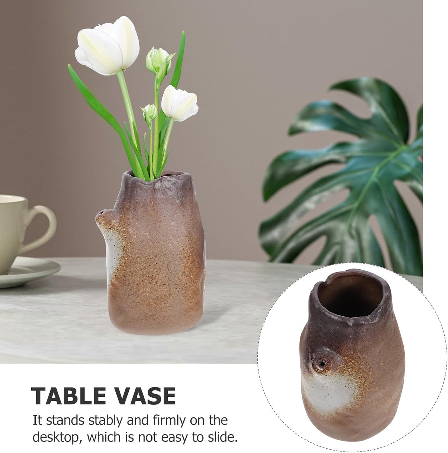 Milisten Ceramic Flower Pot Vintage Stoneware Vase for Desktop Hydrang
