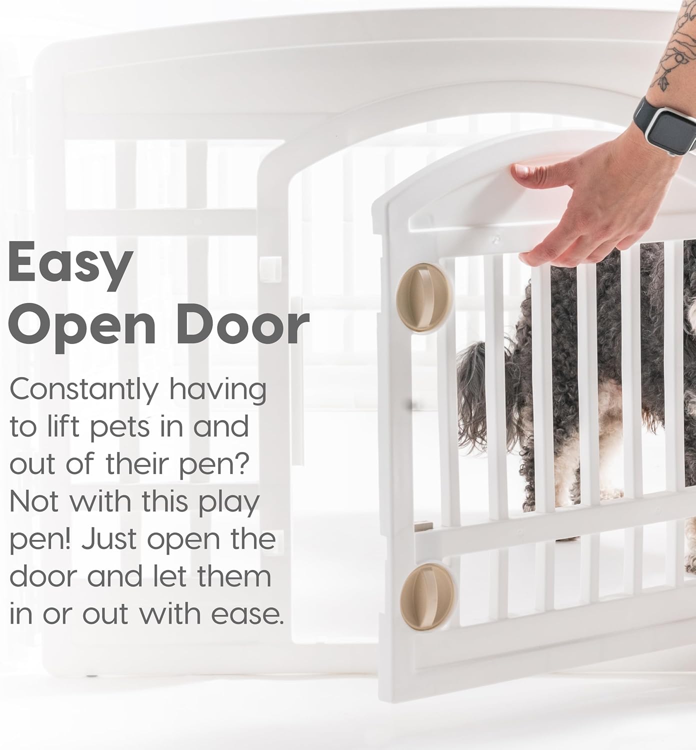 IRIS USA 24" Dog Playpen 4-Panel Pet Exercise Pen with Door Gate 35 x 