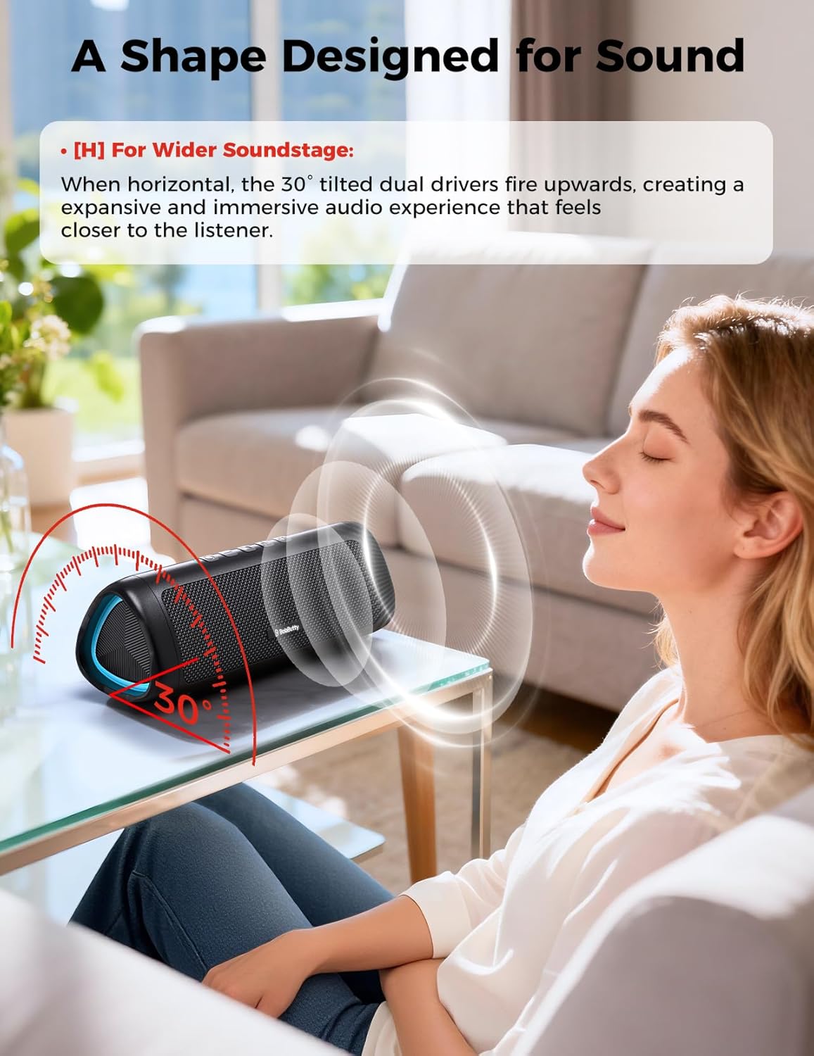 Bluetooth Speaker with HD Sound, Portable Wireless, IPX5 Waterproof, U