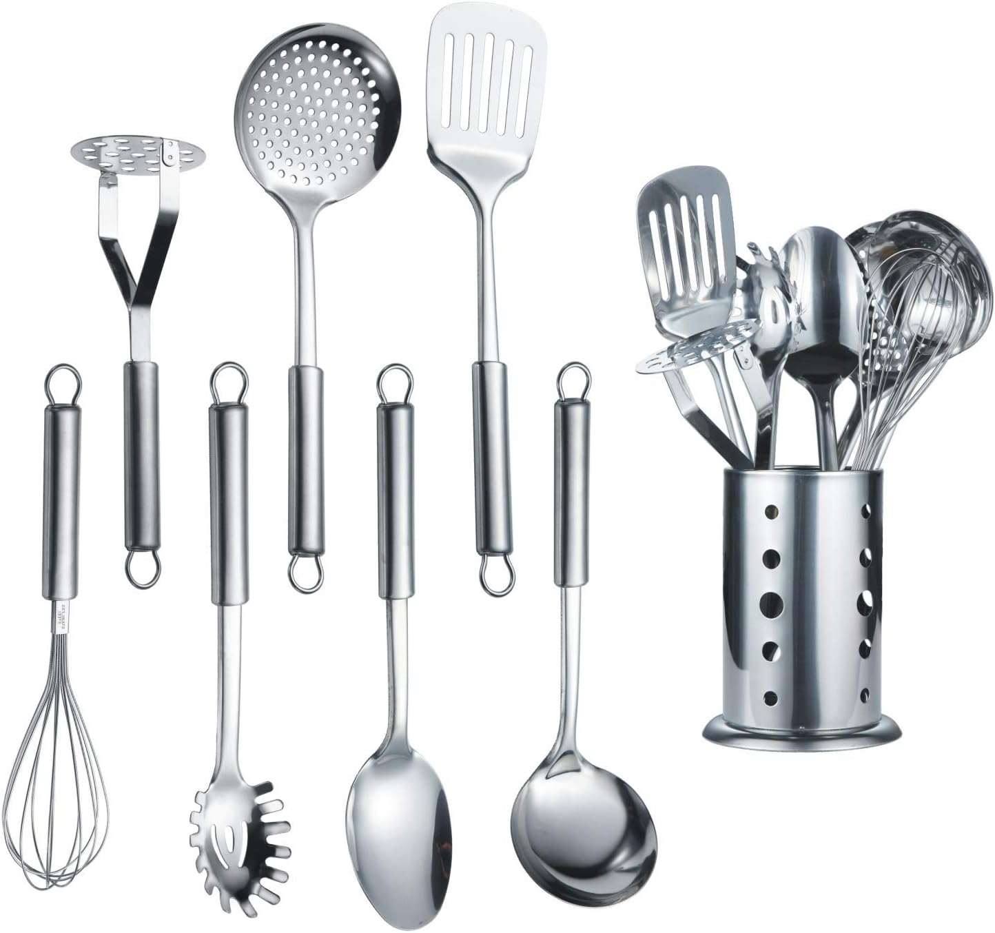 Berglander Cooking Utensil Set 8 Piece, Stainless Steel Kitchen Tool S
