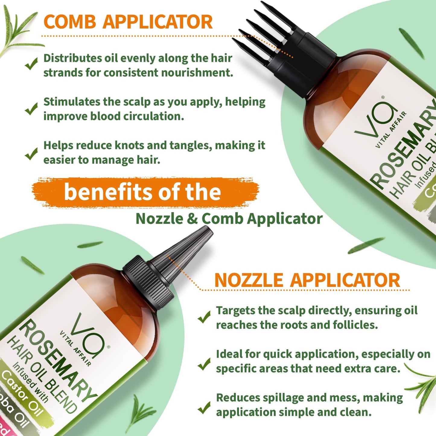 VITAL AFFAIR Blend Of Pure Rosemary Oil For Hair Growth With Castor, B