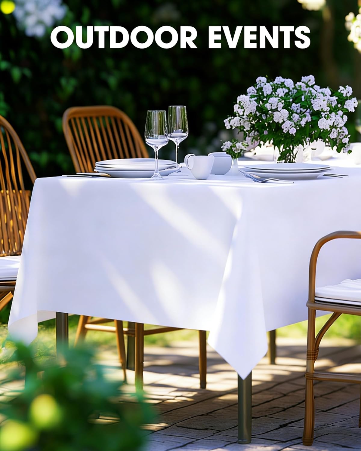 Pureegg Rectangle Table Cloth 60" x 102" – Durable Polyester Tableclot