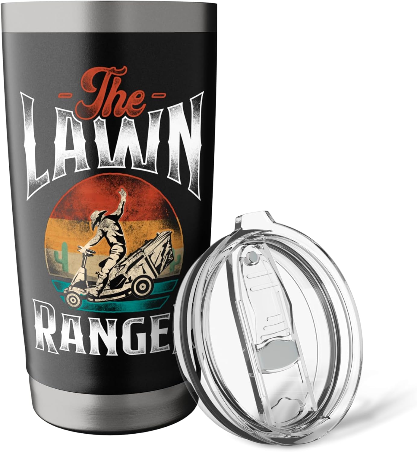Lawn Mower Mowing Dad Father Landscaper Retro Vintage The Stainless Steel Insulated Tumbler