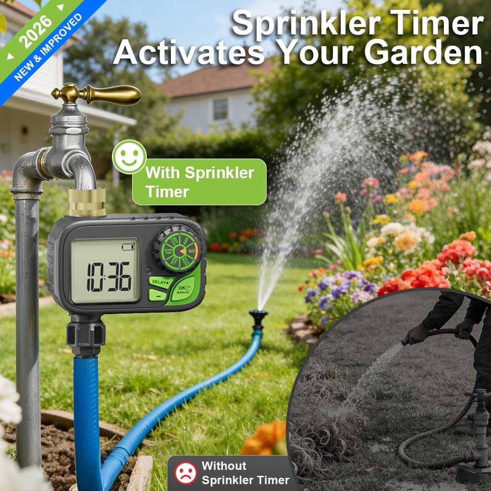 Sprinkler Timer Water Hose Timer - Programmable Digital Irrigation Out