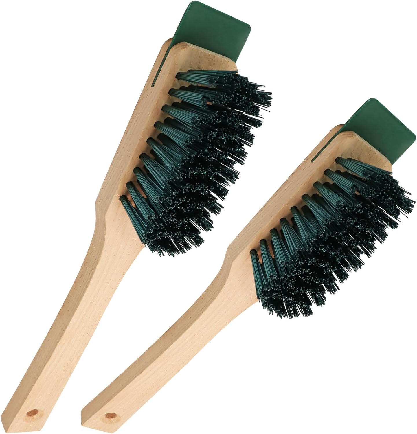 2PCS 12.3 Inch Lawn Mower Scrub Brush,Stiff Bristle Brush with Scraper