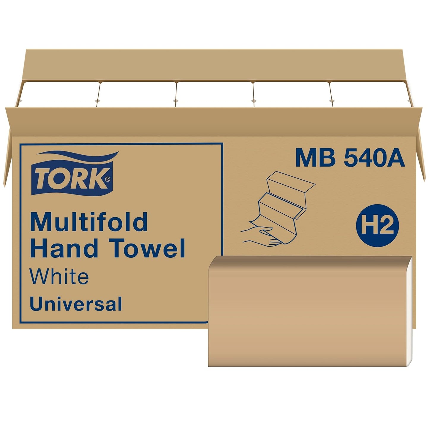 Tork Multifold Hand Towel White H2, Universal, 100% Recycled Fibers, 1