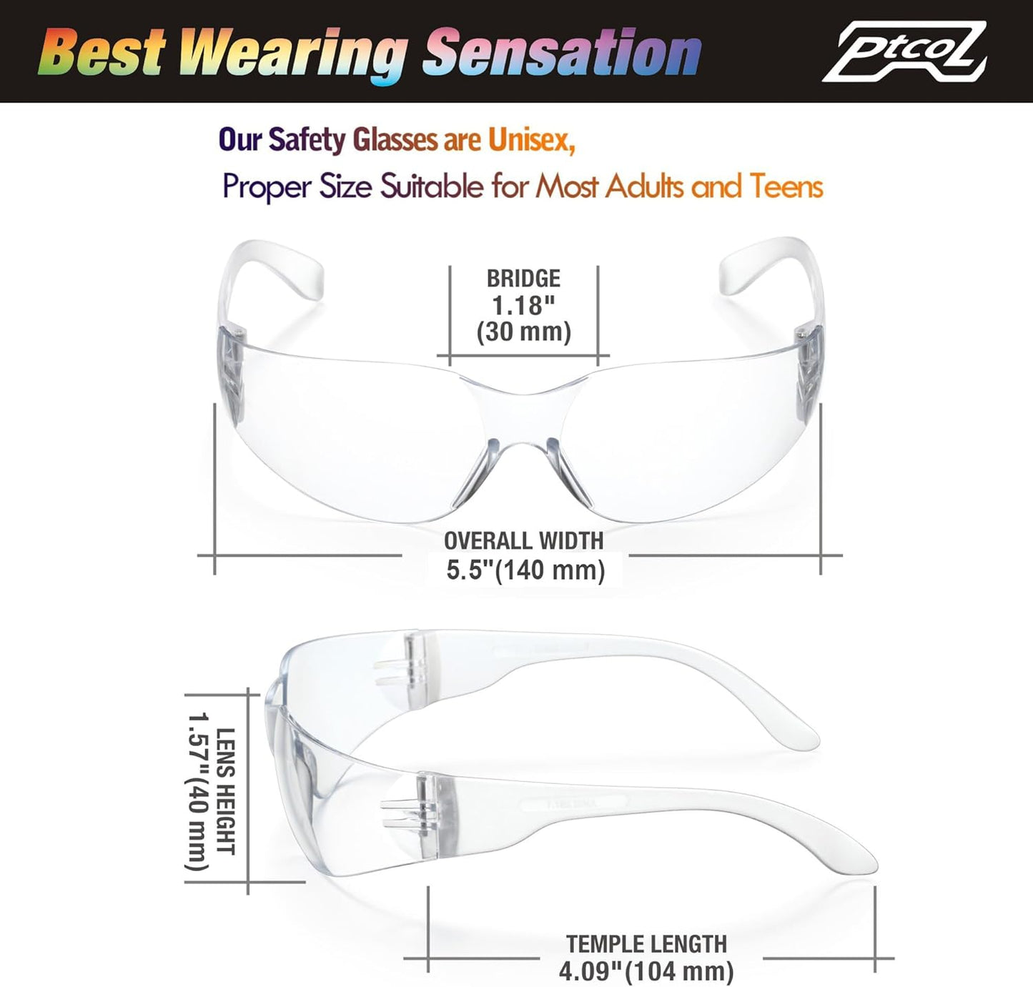 28 Pack Safety Glasses Crystal Clear (Bulk Pack of 24+4) Unisex Anti-S