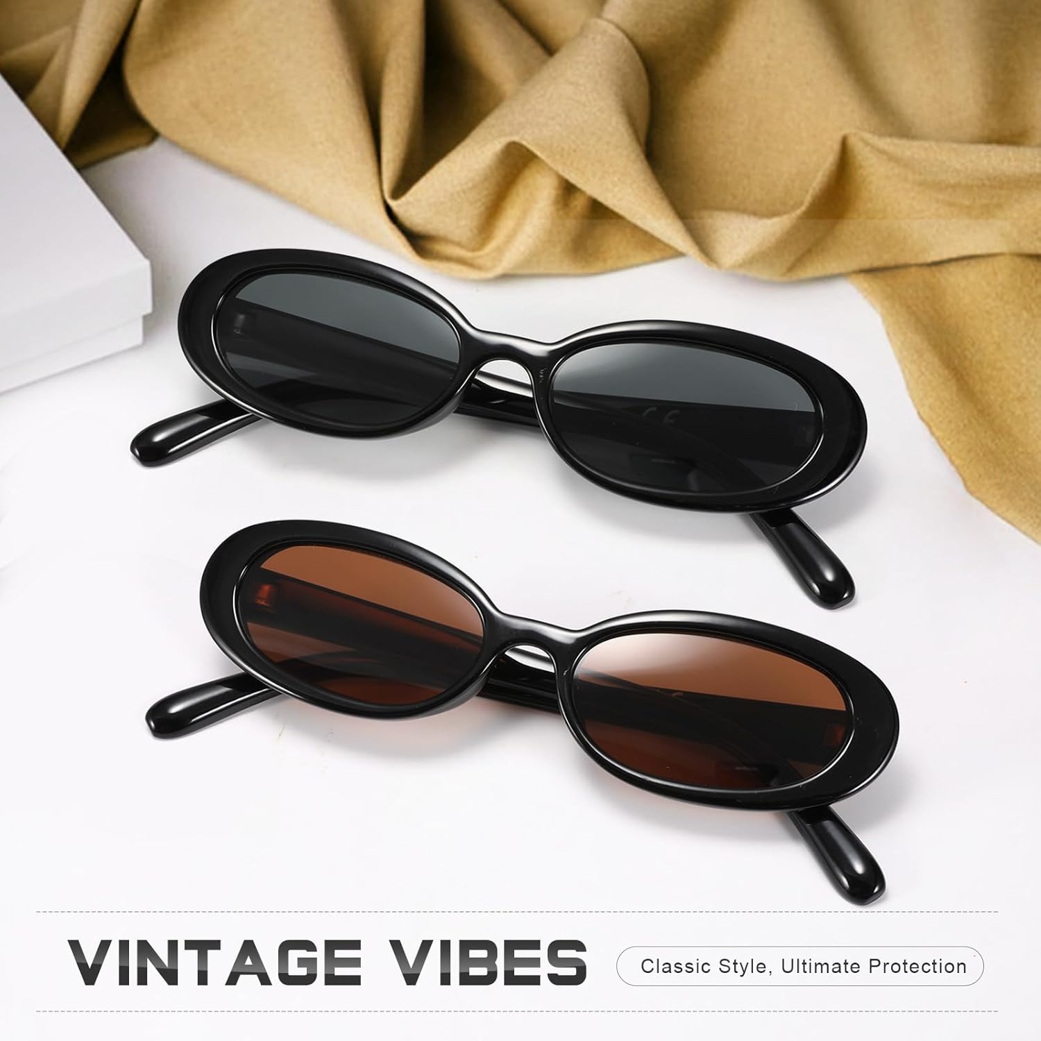 DANAMY Sunglasses Womens Retro Oval Sunglasses for Women Men Fashion S