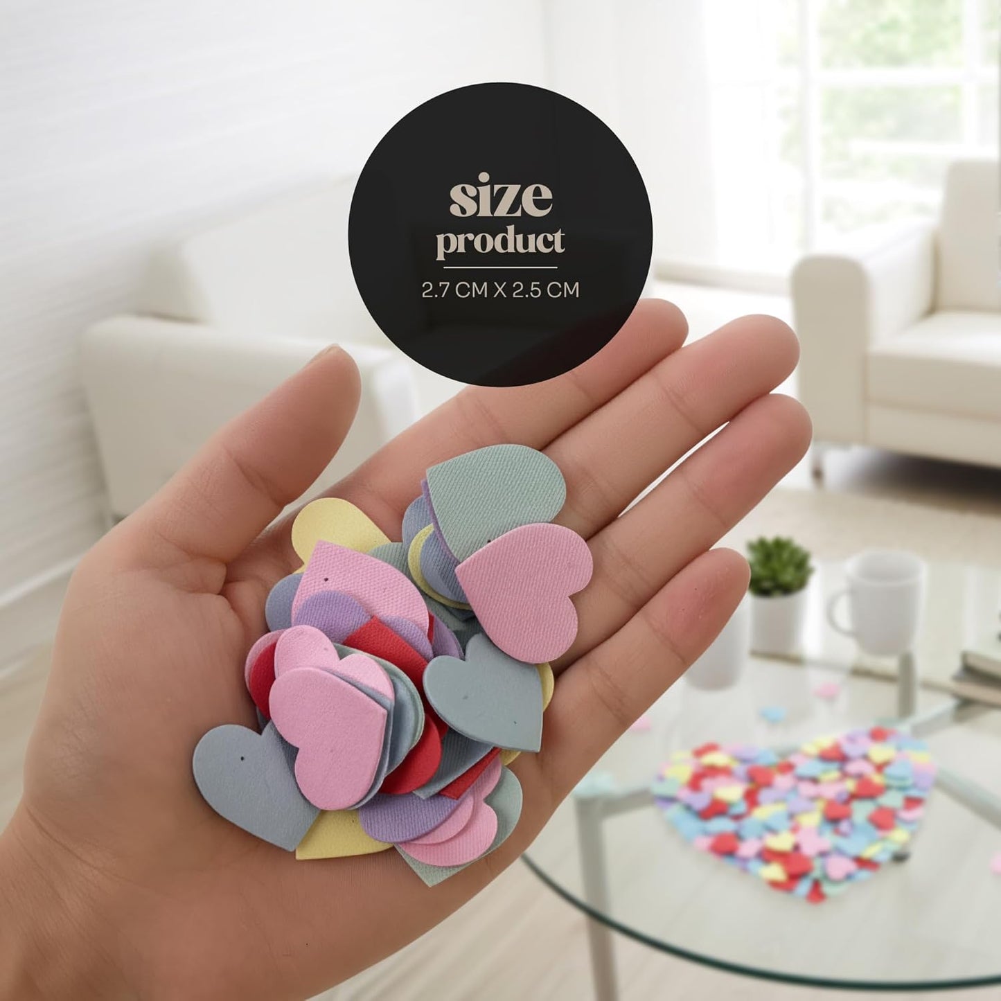 Heart Confetti Seed Paper – 500pcs Lightweight Plantable Confetti Embedded with Wildflower Seeds, Use for Wedding, Bridal or Baby Showers, Anniversaries, Heart Party Favors, Birthday Party