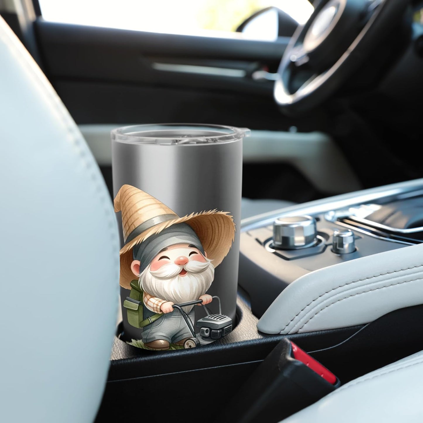 Funny Gnome Lawn Mowing Accessories For Men Lawn Care Dad Stainless Steel Insulated Tumbler