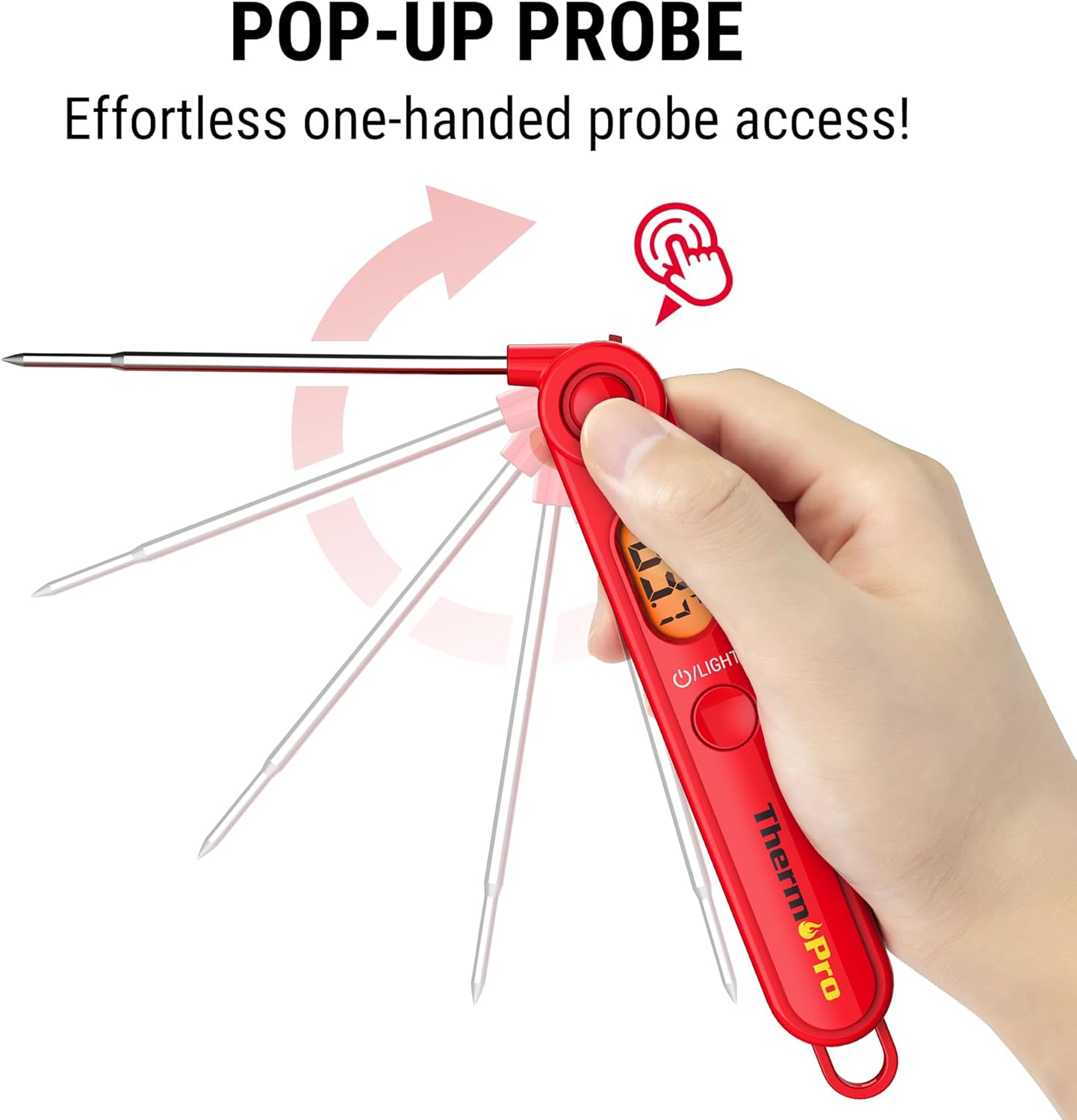 ThermoPro TP03B Digital Meat Thermometer for Cooking, Instant Read Thermometer with Backlight, Kitchen Food Thermometer for Grill Smoker BBQ Oil Deep Fry Candy Bread Coffee with Pop-up Meat Probe