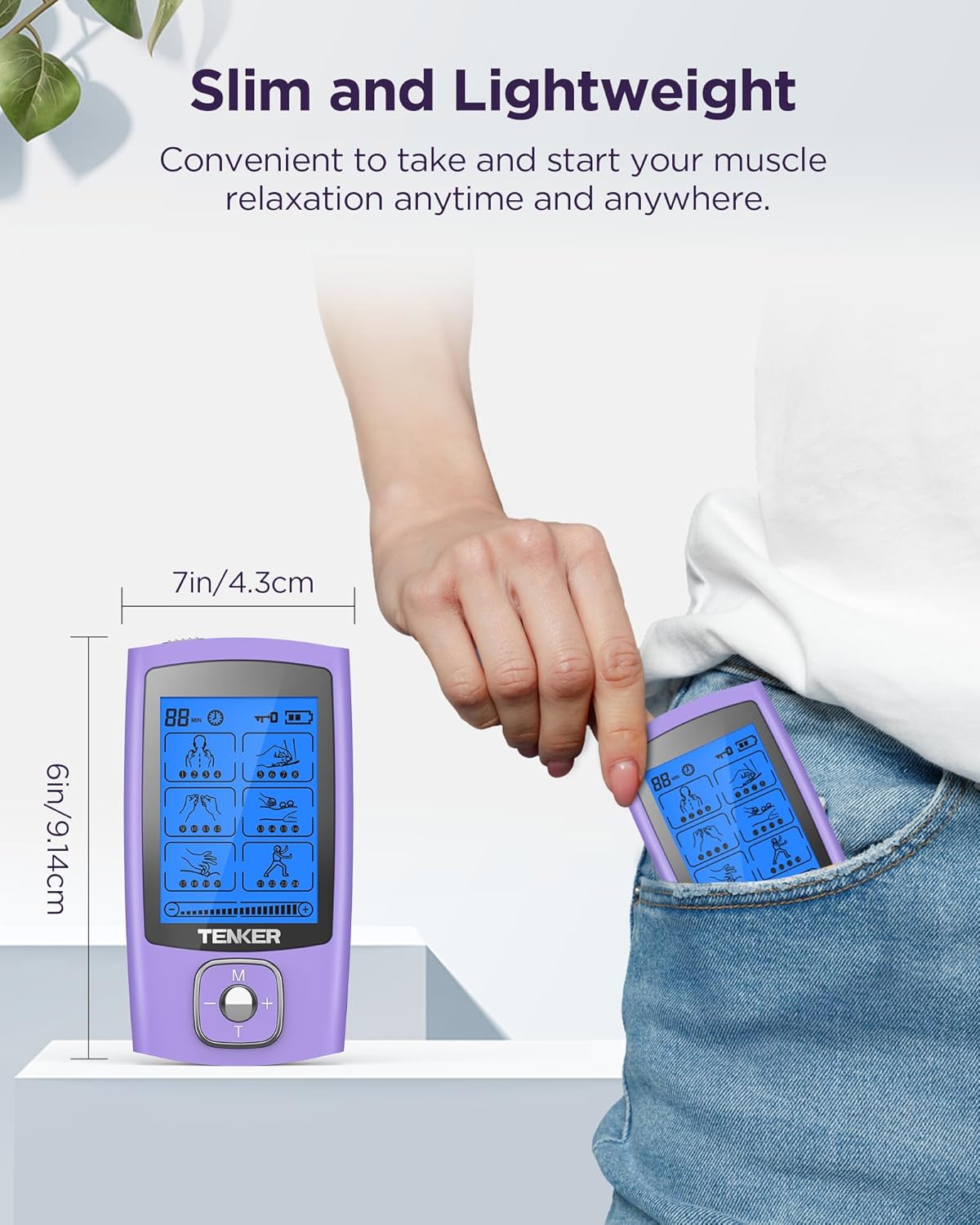 TENKER TENS Unit Muscle Stimulator, 24 Modes TENS EMS Machine for Shou