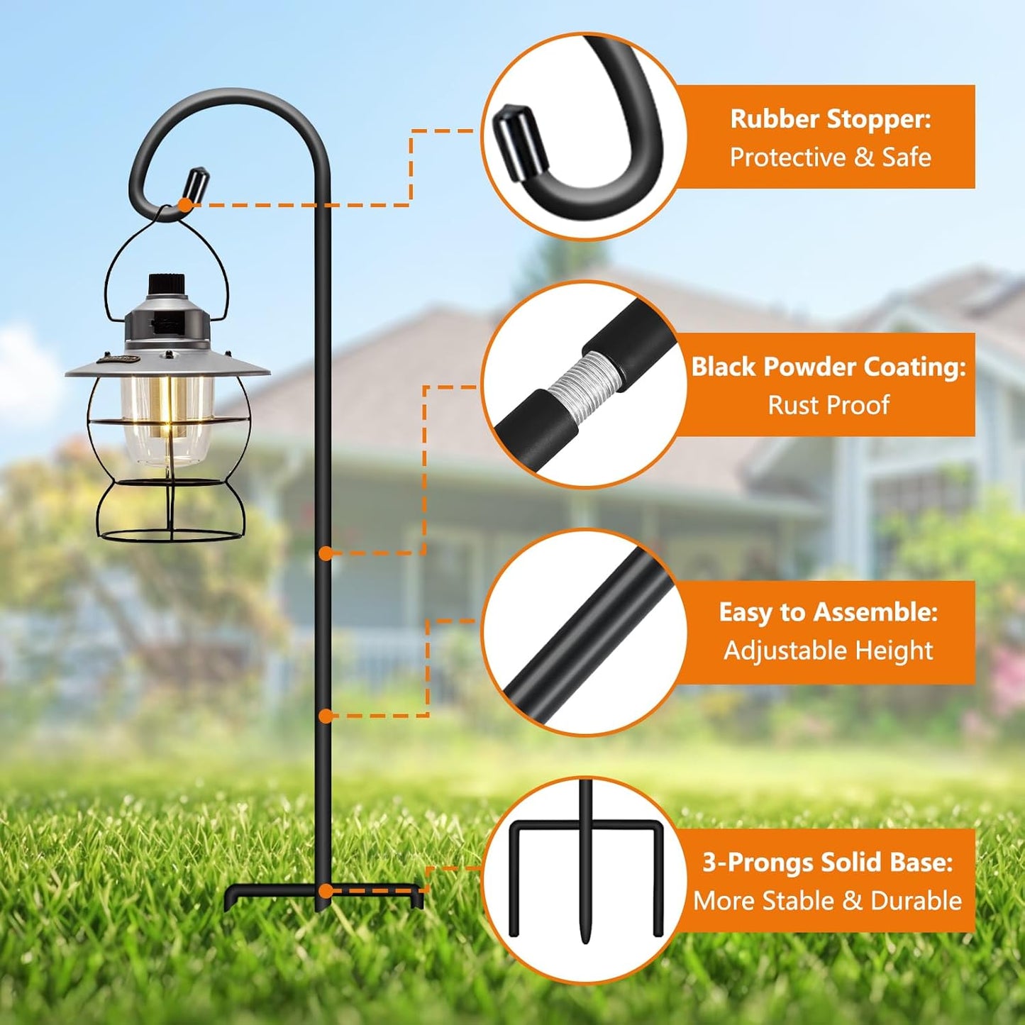 Gtongoko 32 Inch Shepherds Hooks for Outdoor 4 Pack Garden Hooks for H