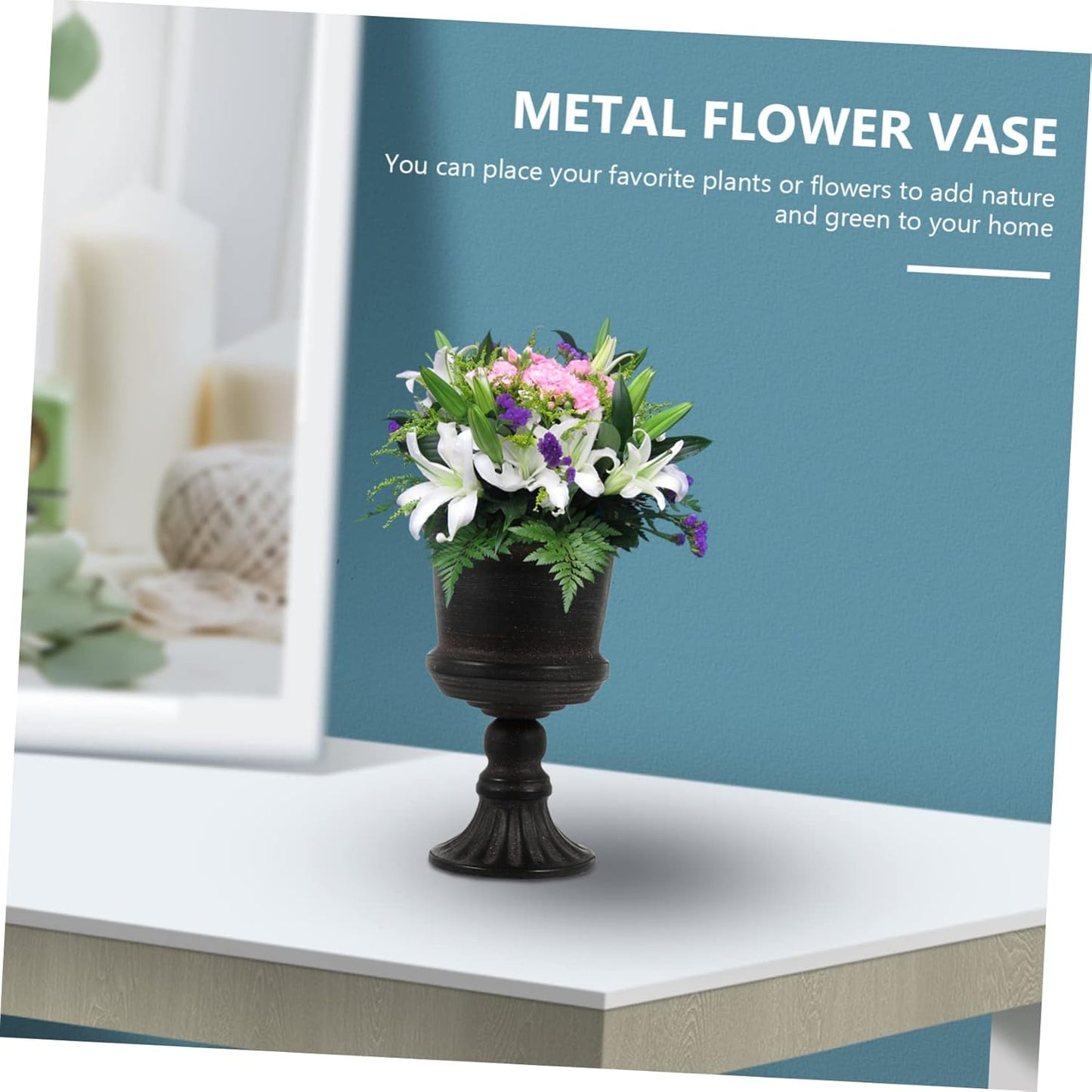 BESTOYARD 1pc Art Flower Vase for Home Office Wedding Decor Rustic Metal Flowerpot for Centerpieces Elegant Gardening Planter for Use