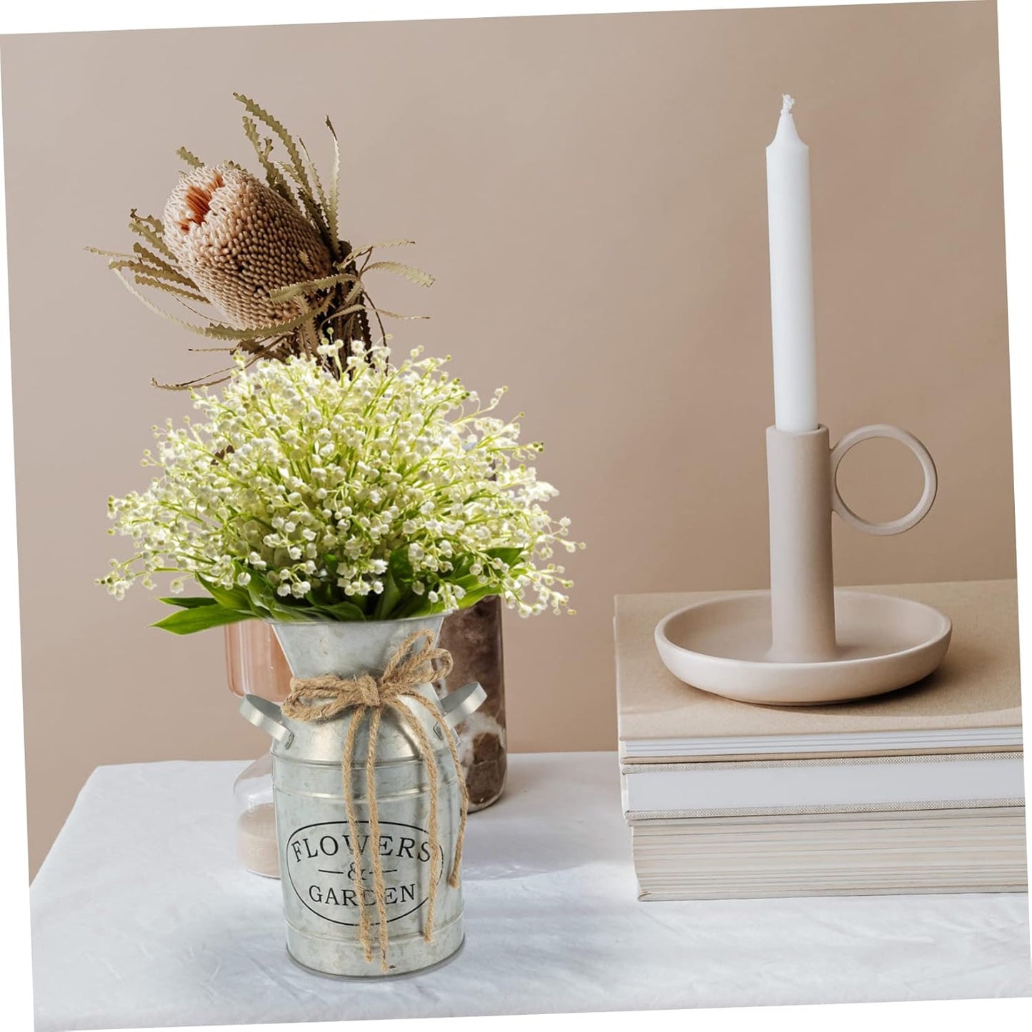 PRETYZOOM Vintage Metal Flower Bucket Planter Rustic Plant Container f