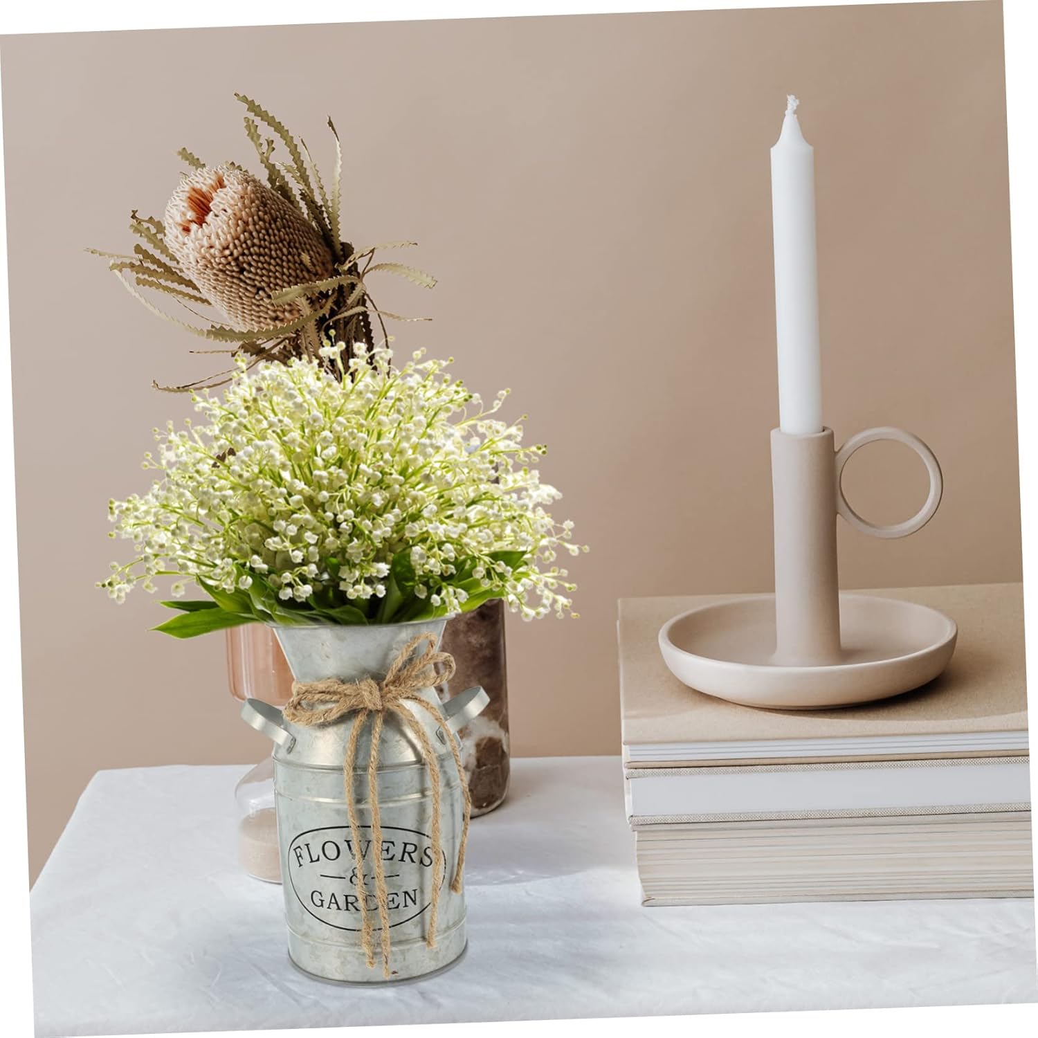 PRETYZOOM Vintage Metal Flower Bucket Planter Rustic Plant Container f