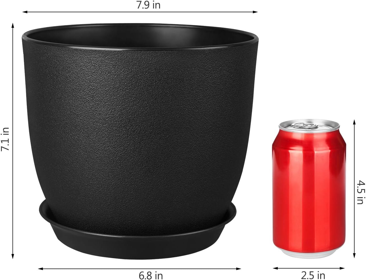 Plant Pots 8 Inch Set of 2, Flower Pots with Multi Mesh Drainage Holes