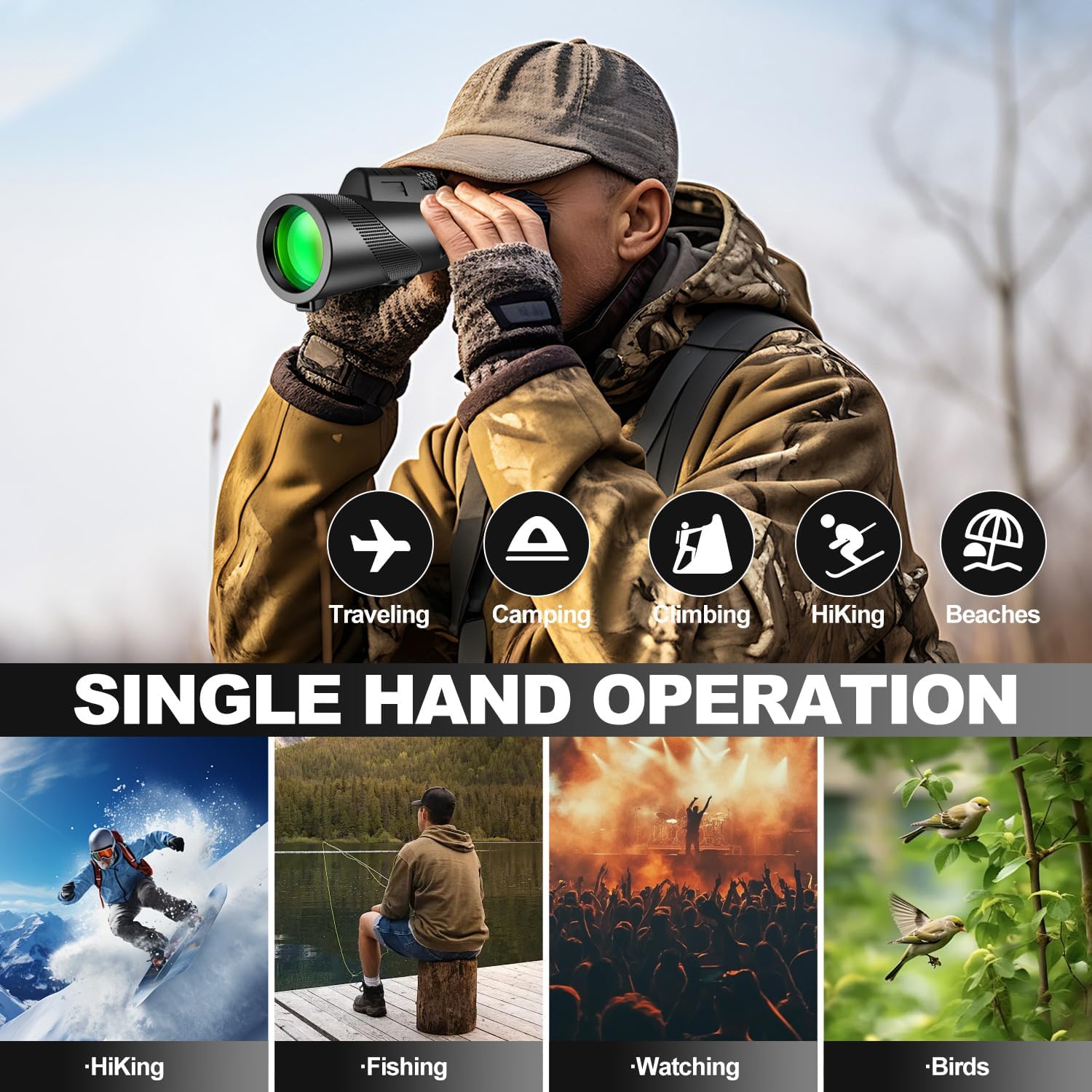 Monocular-Telescope 80x100 High Powered Monoculars High Definition for