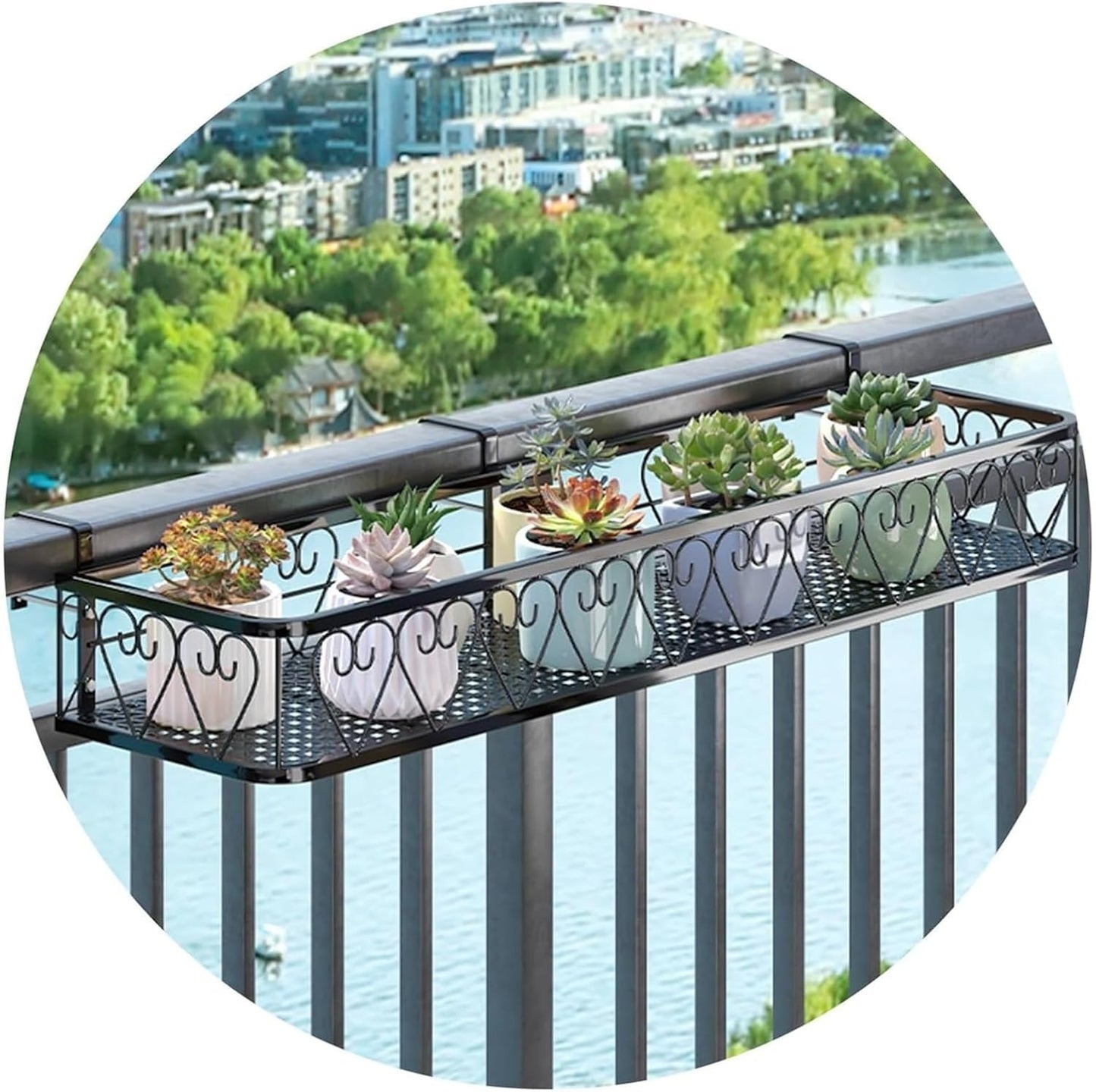 Balcony Railing Planter - Vertical Fence Planters for Flowers, Window Sill Plant Stand, Space-Saving Garden Shelf (20x80x12cm) - Perfect for Outdoor Decor