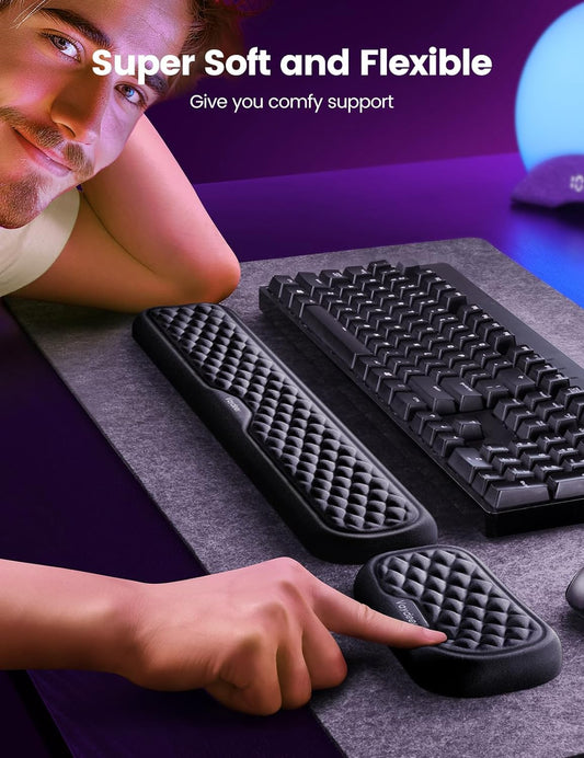 Vaydeer Wrist Rest for Keyboard and Mouse, Computer Ergonomic Wrist Su