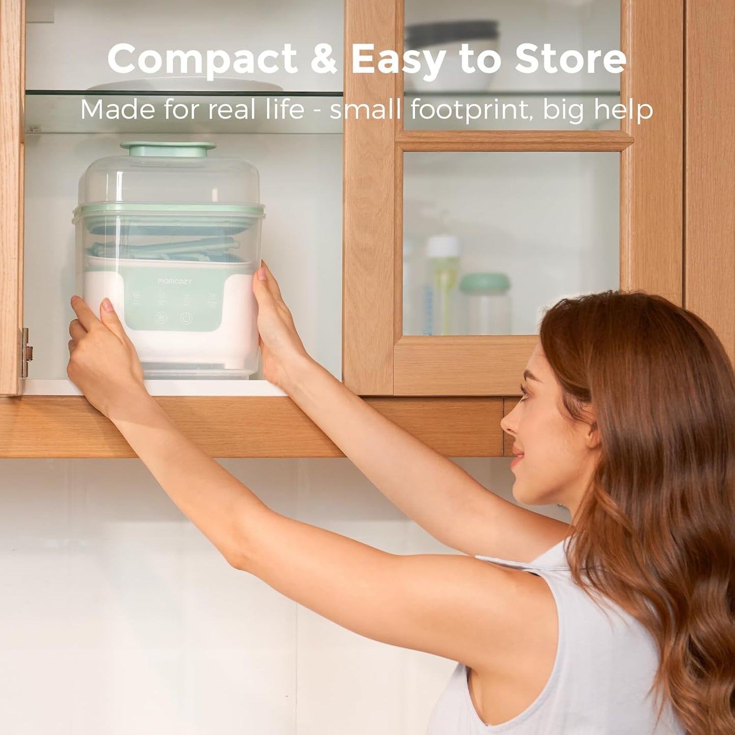 Momcozy Bottle Sterilizer and Dryer, Modular Nesting Space Saving Desi