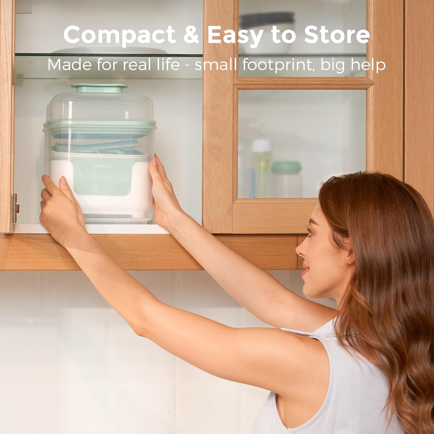 Momcozy Bottle Sterilizer and Dryer, Modular Nesting Space Saving Desi