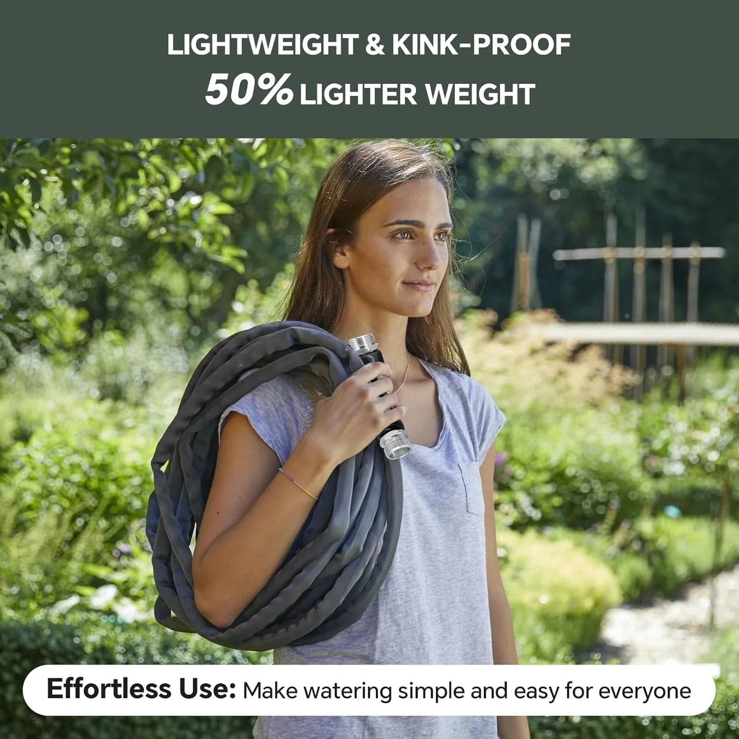 Garden Hose 100ft, Made of TPU(Not PVC), Ultra-Light & Flexible Water 