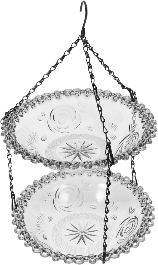 Milisten Garden Hanging Bird Feeder and Bird Bath Tray for Outdoor Use Detachable and Material for Hummingbirds Parrots and Attractive Decoration for Your Garden