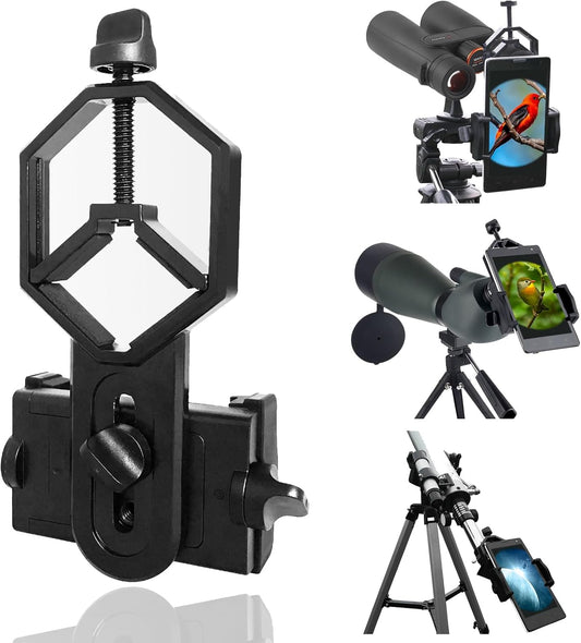 Eyeskey Universal Phone Adapter Mount – Ultra-Lightweight Clip for Binoculars, Telescopes & Microscopes | HD Video & Photo Capture for Hiking, Birding, Stargazing | Fits 99% Smartphones (Tripod-Ready)