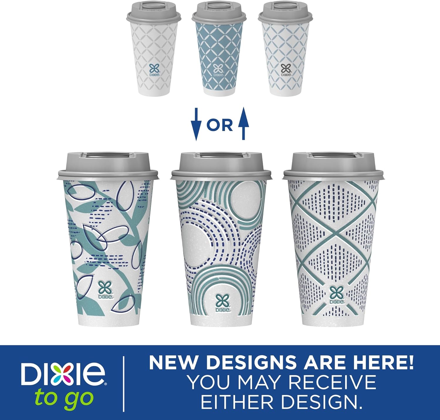 Dixie To Go Paper Coffee Cups With Lids, 16 oz, 108 ct, Disposable Ins