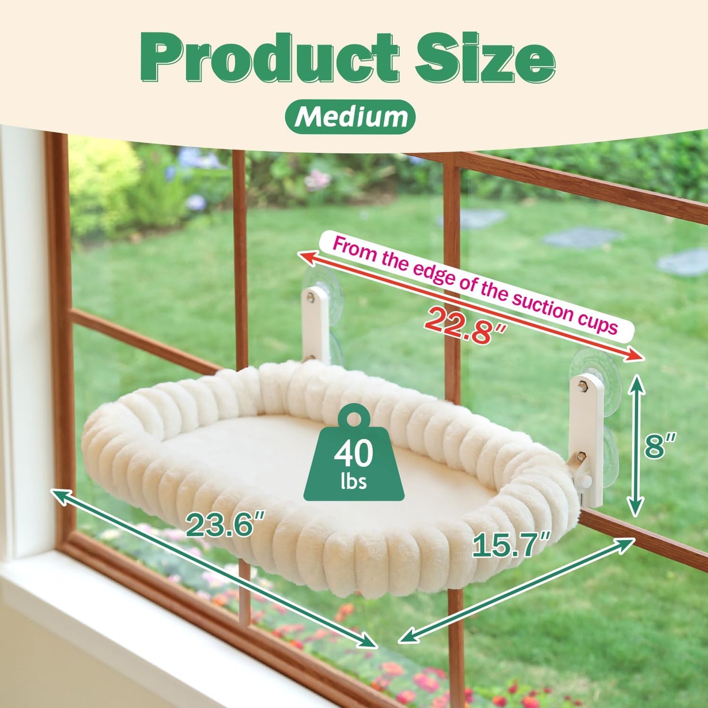 Zakkart SnugCloud Foldable Cat Window Perch - Cordless, Ultra Soft Mac