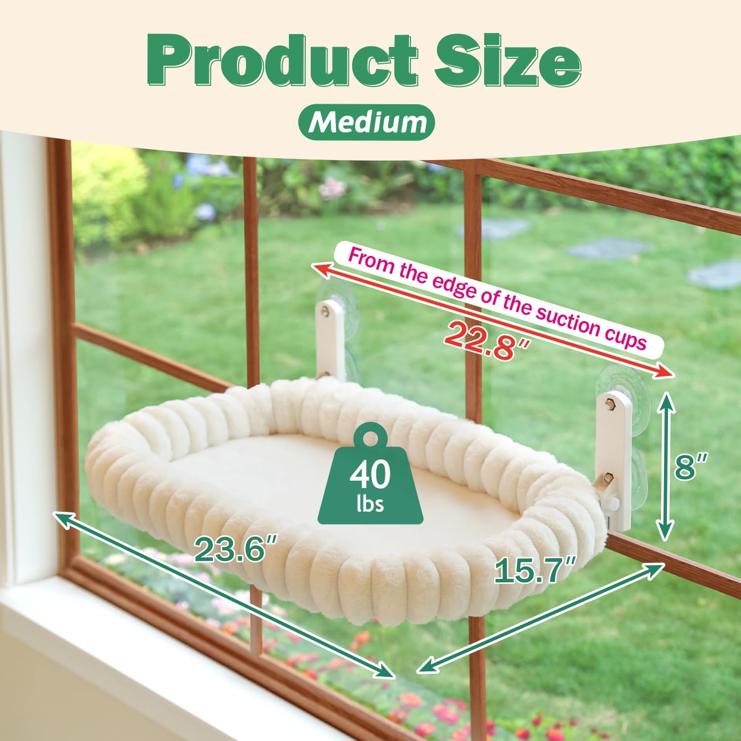 Zakkart SnugCloud Foldable Cat Window Perch - Cordless, Ultra Soft Mac