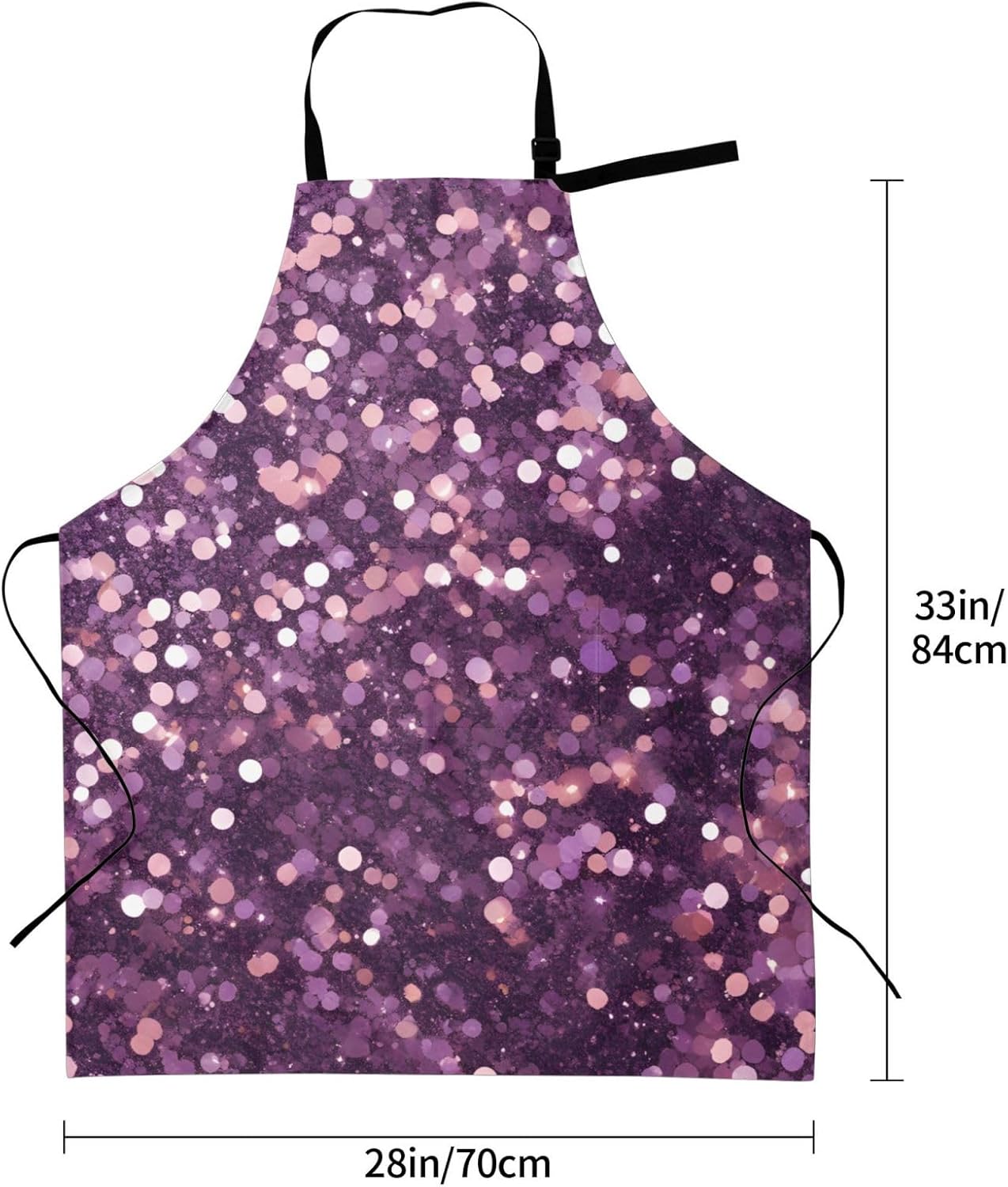 YANYU Glitter pattern Print 28x33 In Kitchen Apron Stylish Chef Apron with Pockets for Cooking Baking Painting