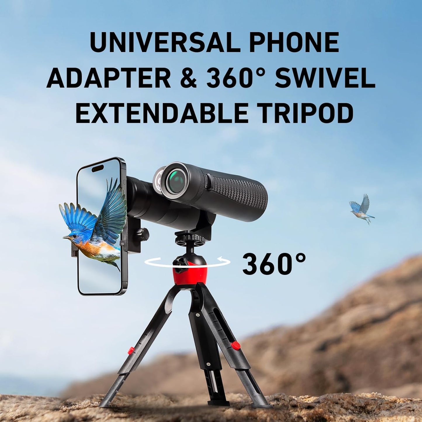 10x42 HD Binoculars for Adults High Powered with Phone Adapter, Tripod