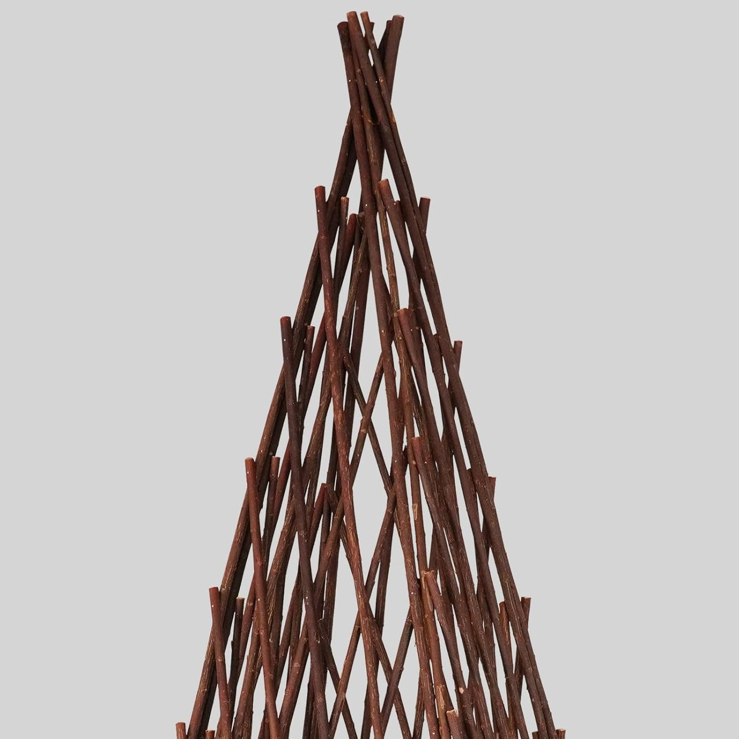 Expandable Teepee Wicker Plant Trellis,Obelisk Trellis for Climbing Plant Outdoor, Wicker Trellises for Plants Flower Self Standing Expandable Pyramid Trellis for Plant Protection and Plant Climbing
