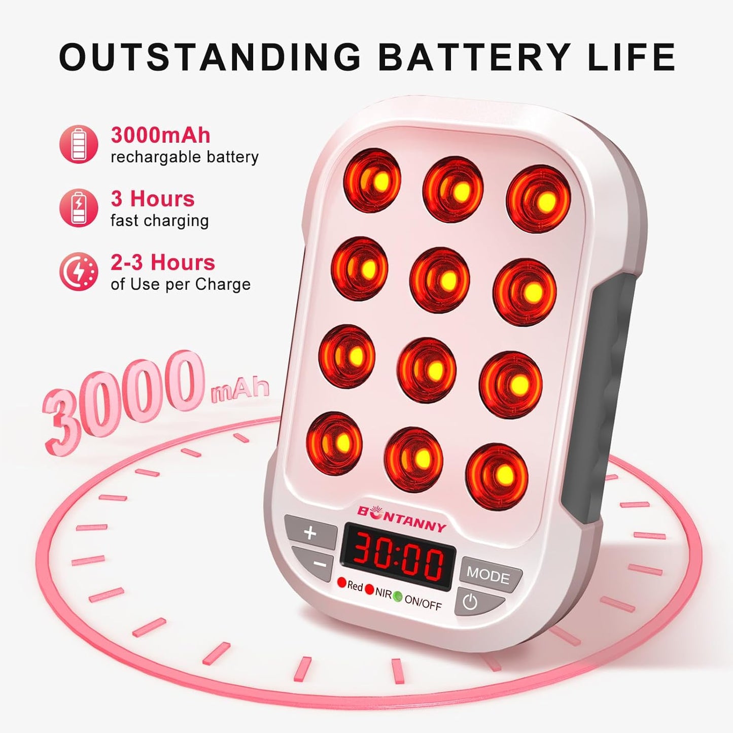 Portable Red Light Therapy, 660/850/1060nm 3 Wavelengths Mini Handheld