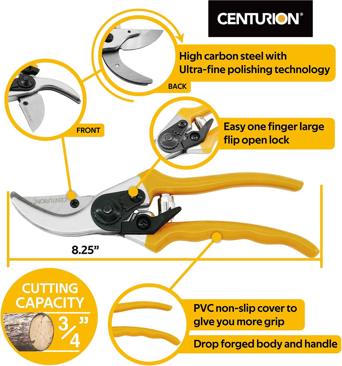 Centurion 1222 3-Piece Lopper, Hedge Shear & Pruner Combo Set, Heavy D