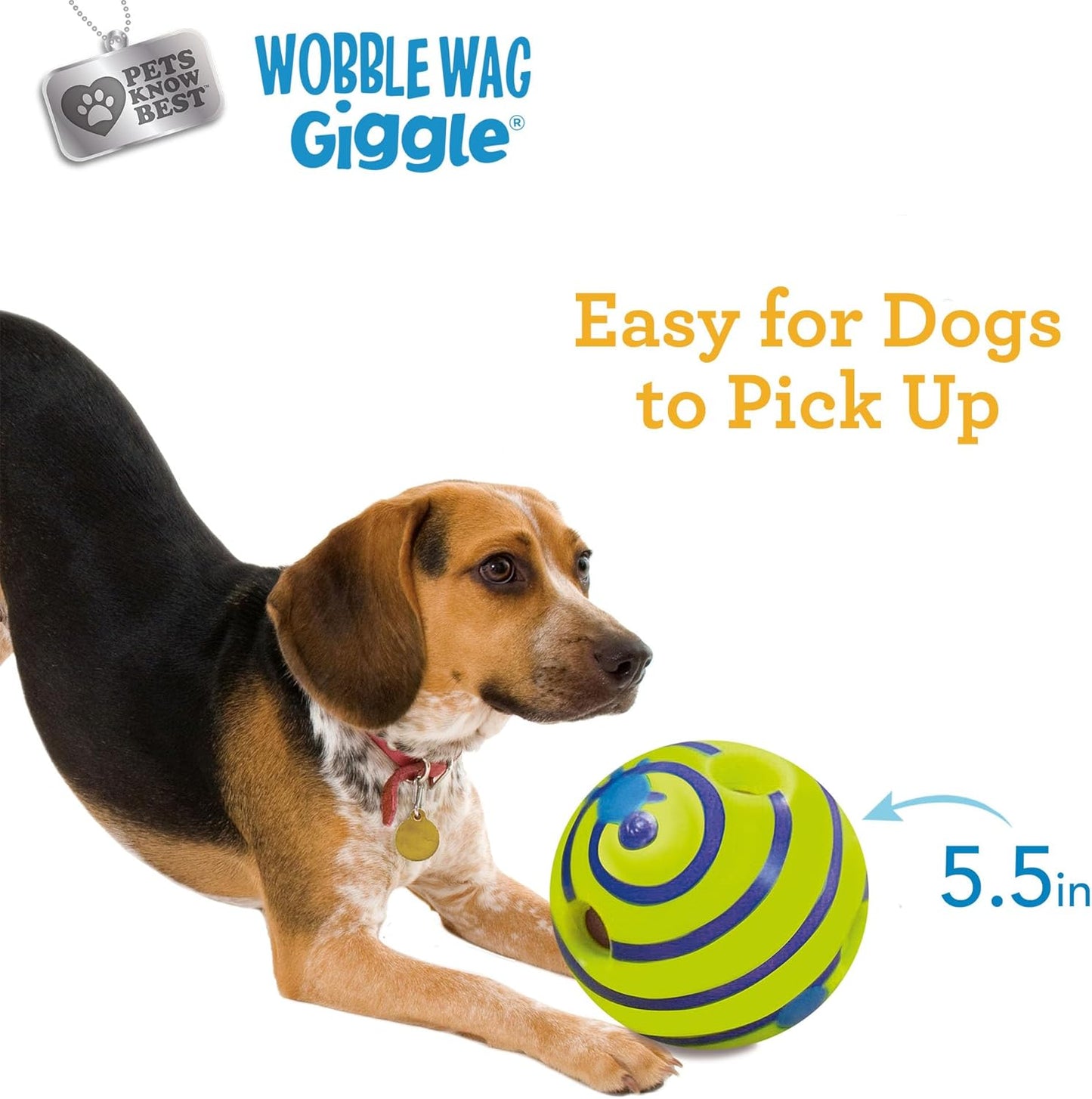 Wobble Wag Giggle Ball | Rolling Enrichment Toy for Fun Playtime, Inte