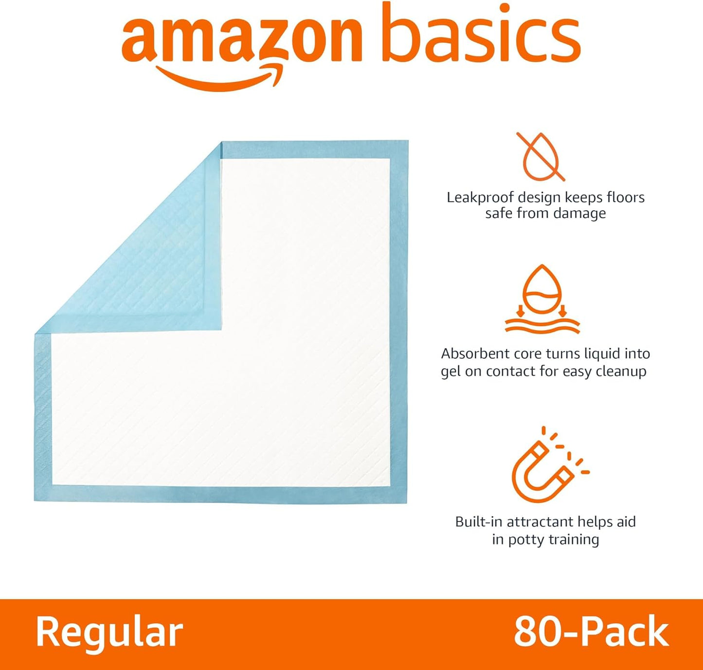 Amazon Basics Heavy Duty Dog and Puppy Pee Pads, Leak-Proof 5-Layer Su