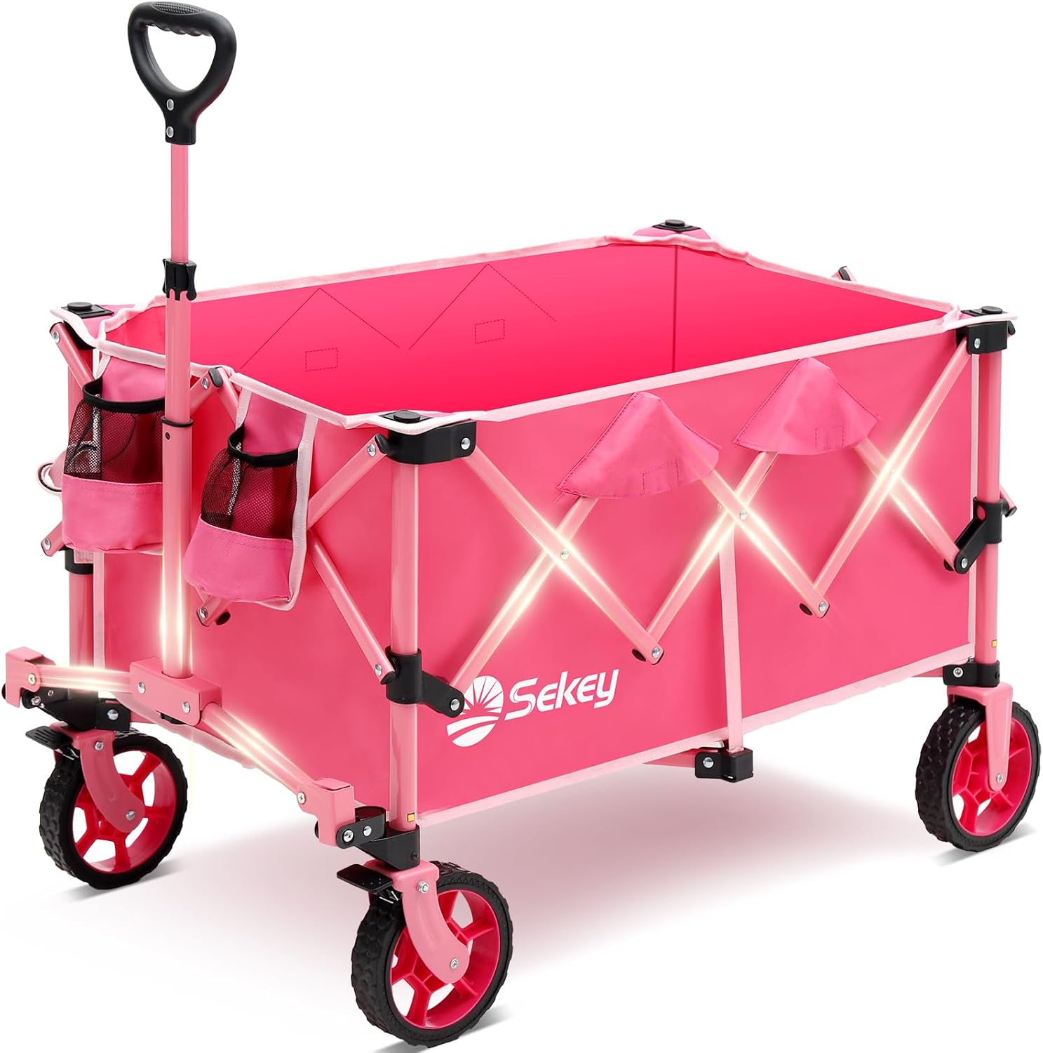 Sekey Collapsible Foldable Wagon with 330lbs Weight Capacity, Heavy Du