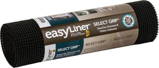 Duck Brand Select Grip Easy Liner Shelf and Drawer Liner, Non-Adhesive, 12-Inch x 10-Feet, Black