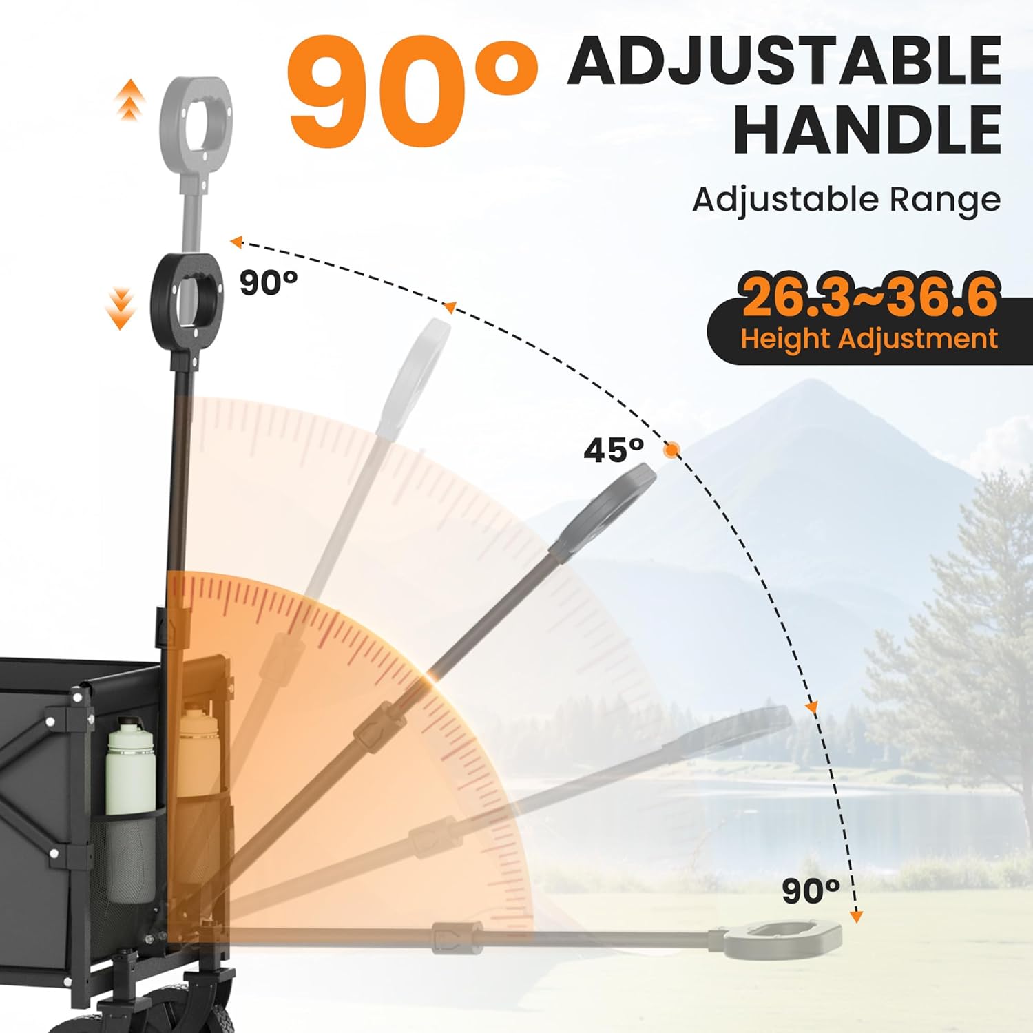Foldable Wagons Carts, Lightweight Collapsible Portable Utility Shoppi