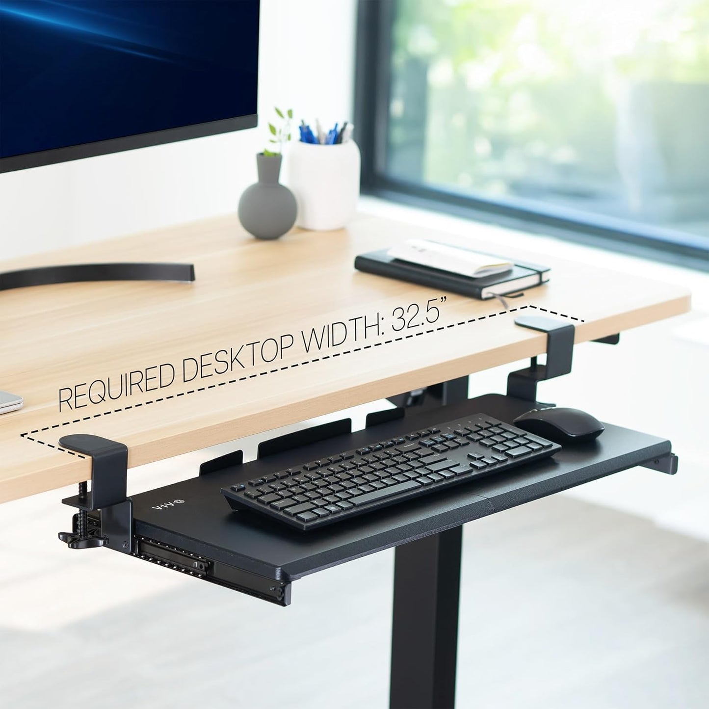 VIVO Large Keyboard Tray Under Desk Pull Out with Extra Sturdy C Clamp