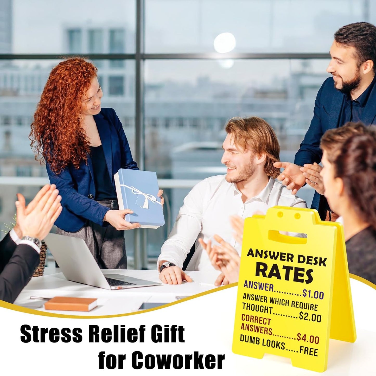MBL Office Decor Desk Accessories - Funny Gag Cubicle Decoration Supplies Sign Team Employee Appreciation Gifts Fun Humor Valentines Day Sarcastic Stress Relief Gift for Coworker Women Men Boss Lady