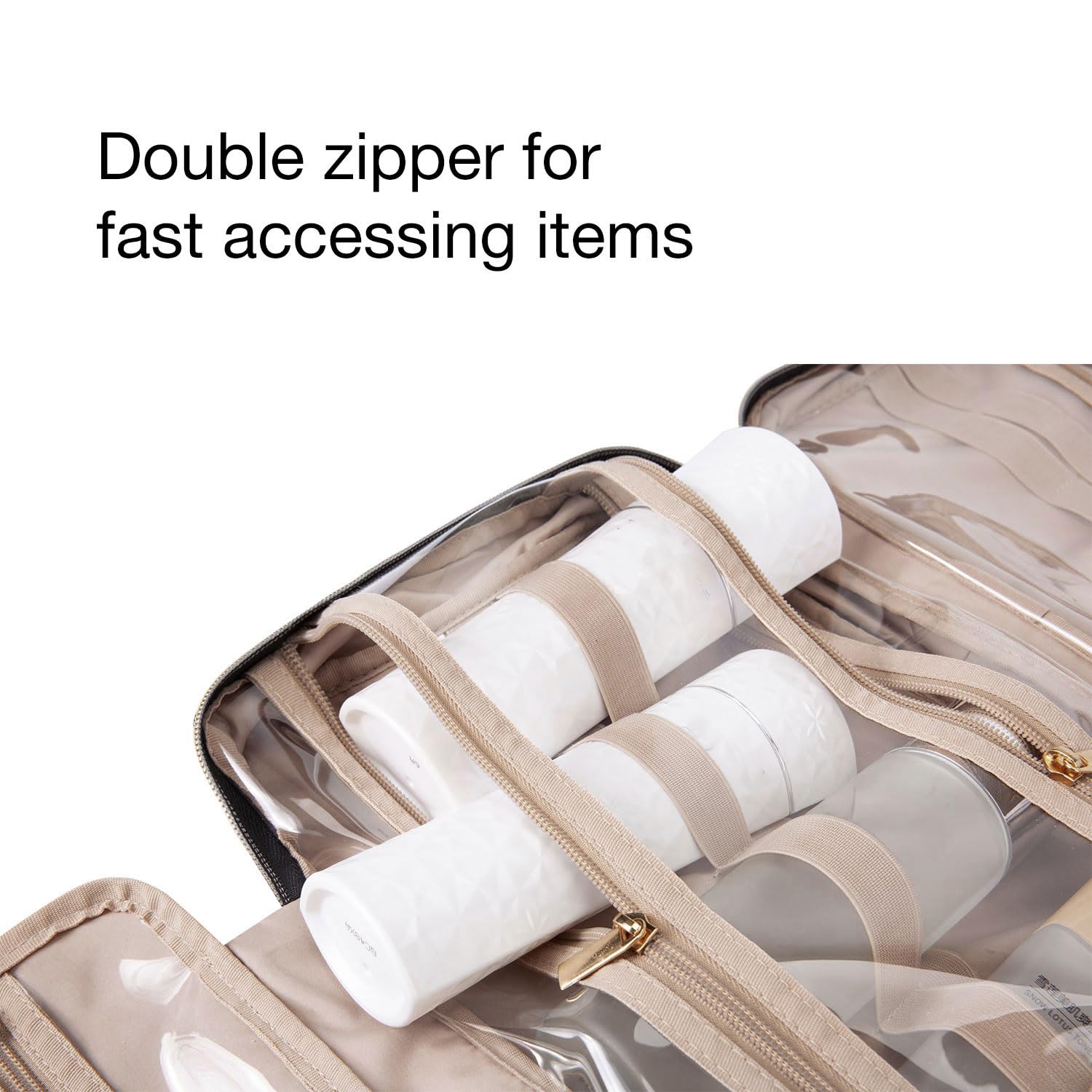 BAGSMART Large Toiletry Bag Travel Bag with Hanging Hook, Water-resist