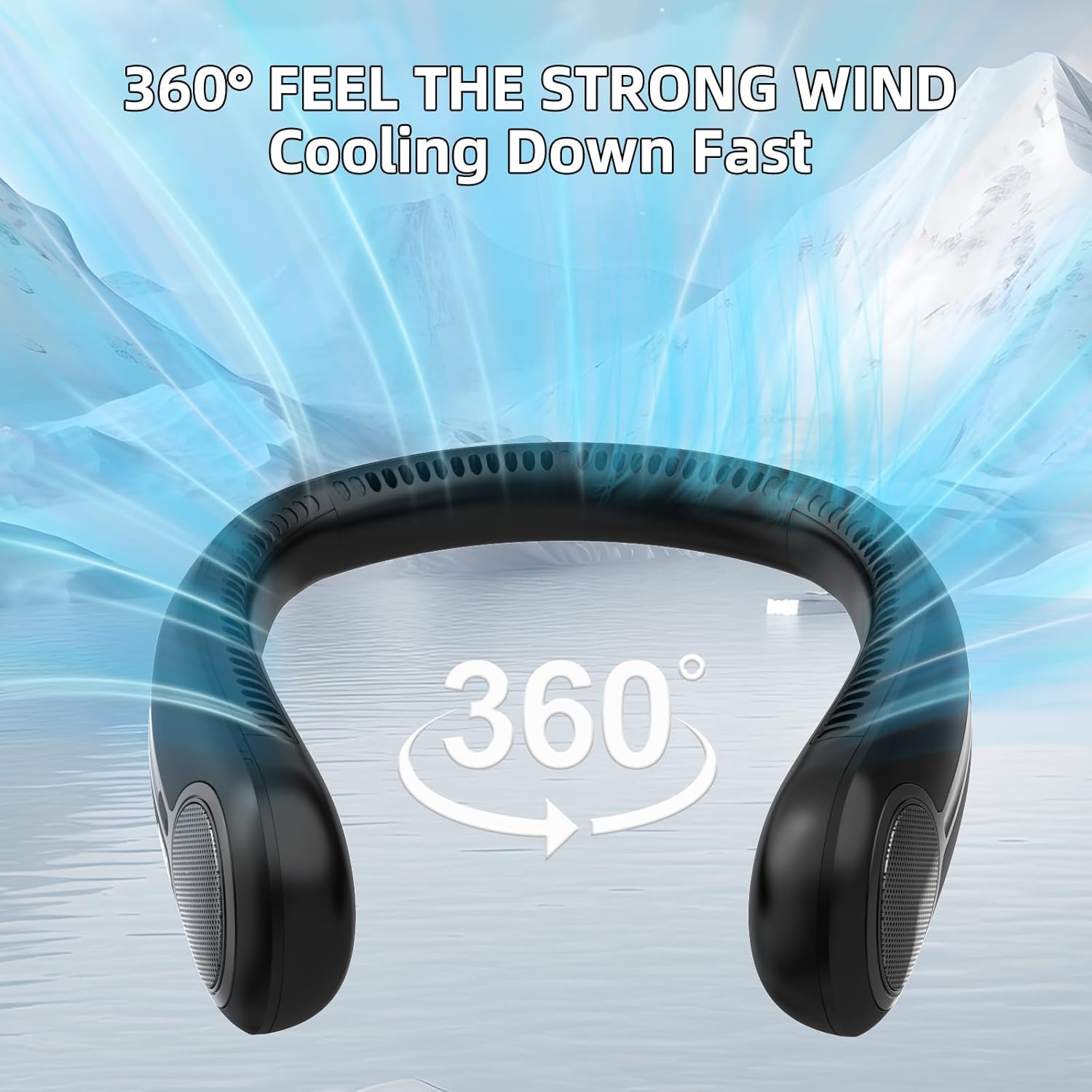 Portable Neck Fan,Hands Free Personal Wearable Bladeless Fan,6000mAh U
