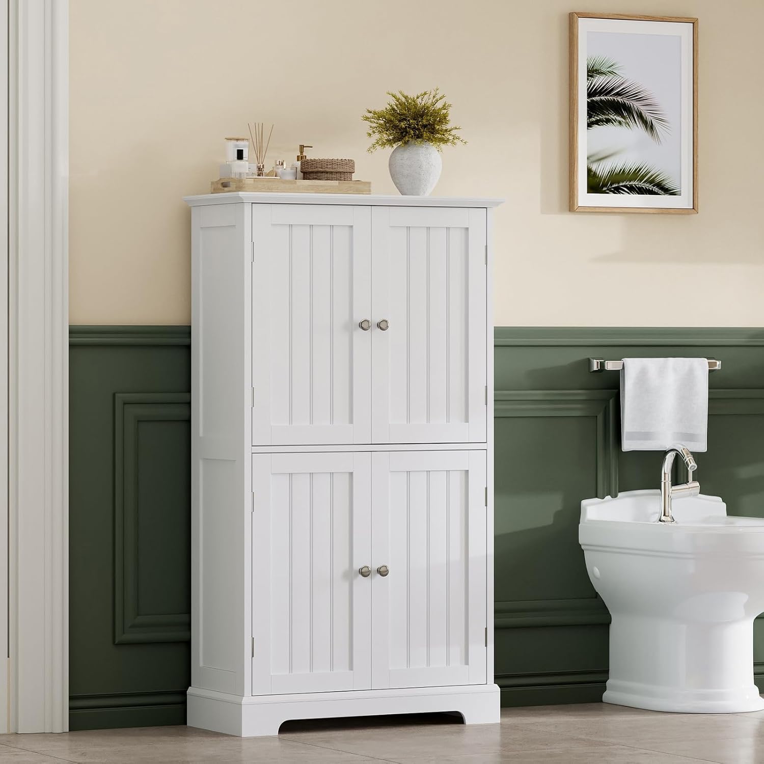 ChooChoo Bathroom Floor Cabinet, Modern Bathroom Storage Cabinet with 
